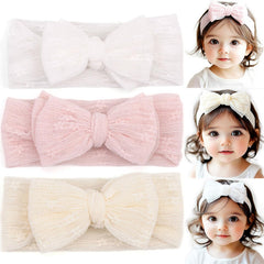 BIANHUAN Set-A headbands with bows close-up for newborn styling and comfort.