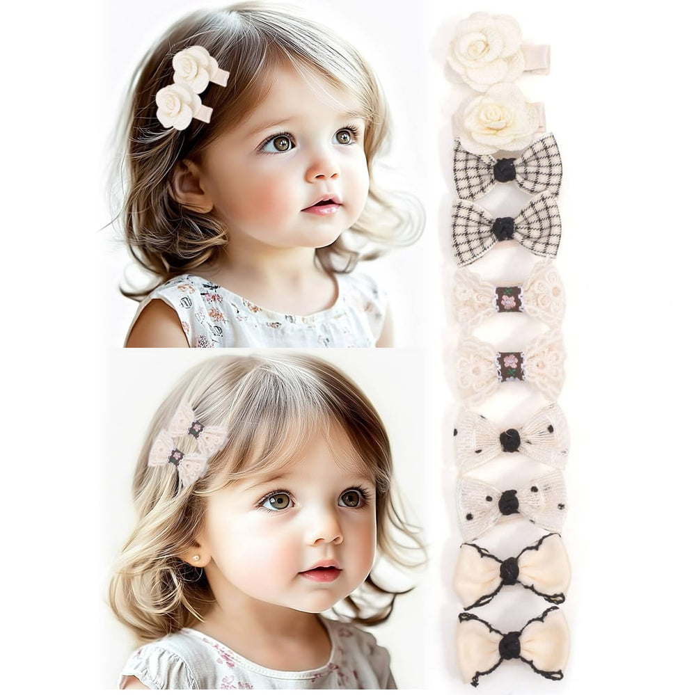 BIANHUAN baby hair bow clip closeup with secure non-slip grip