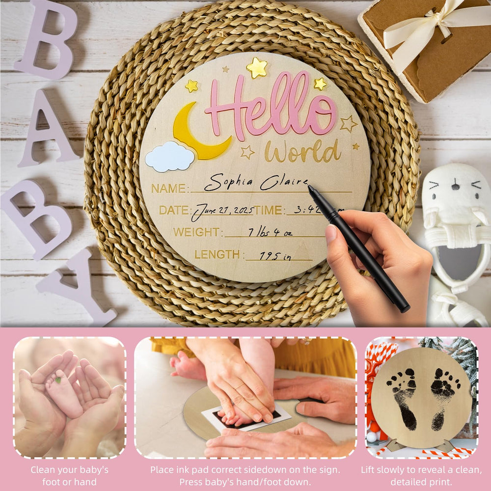 BIANSIWU baby-name-sign-engravings for recording name and details