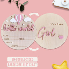 BIANSIWU Hello World newborn sign engraved birth data area ready for personalization
