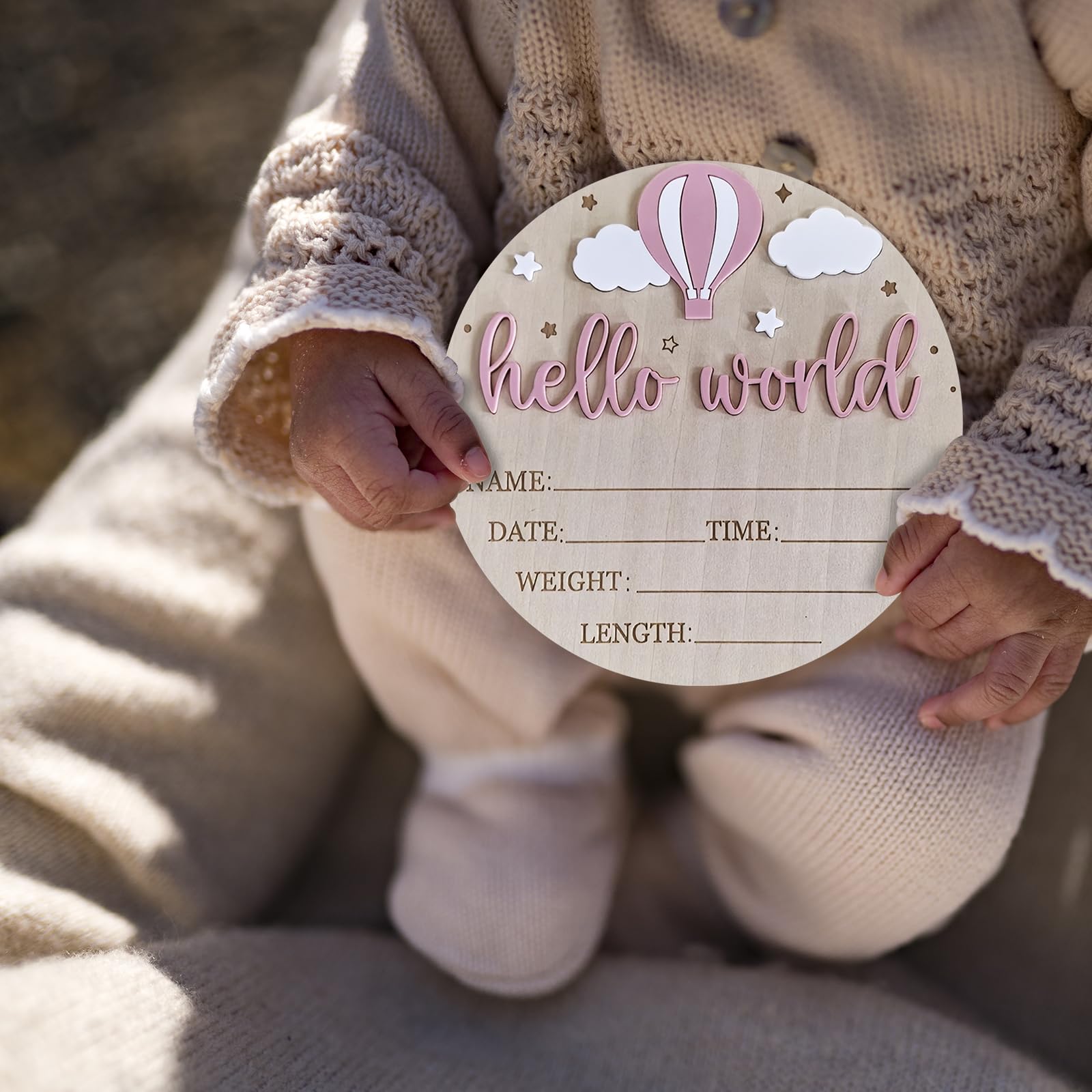 BIANSIWU Hello World newborn sign gift-ready presentation