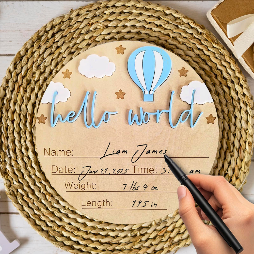 BIANSIWU Hello World sign clouds and stars close-up for a soft sky-themed photo backdrop.