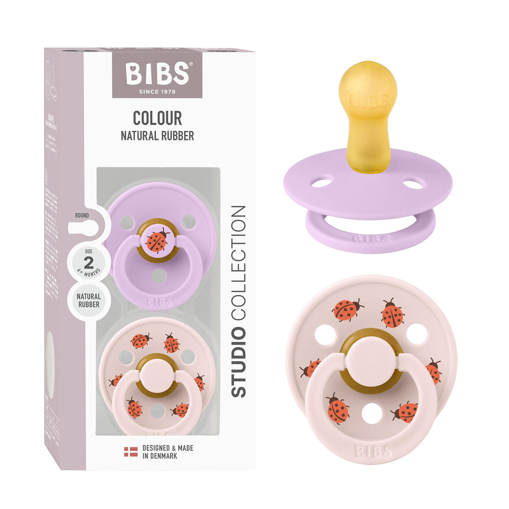 BIBS Studio Soother pack shot showing a 2-pack BPA-free pacifier for infants.