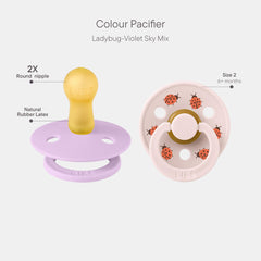 BIBS Studio Soother round nipple closeup shows natural rubber latex for gentle baby comfort.