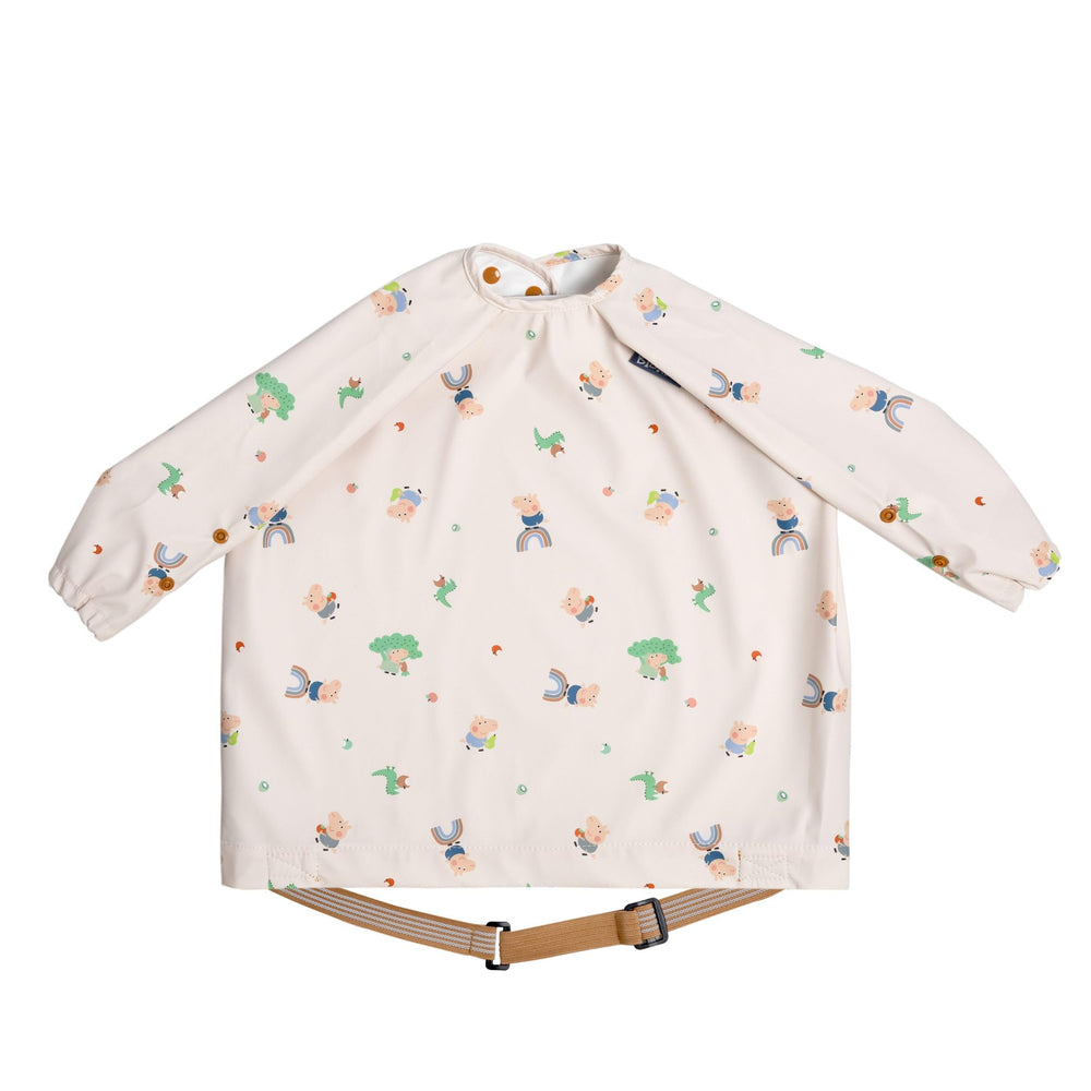 Bibado coverall weaning bib on a highchair reducing mess during meals