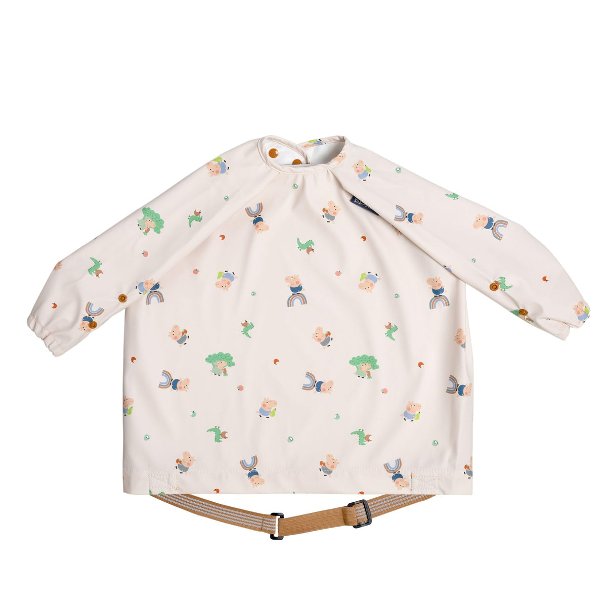 Bibado coverall weaning bib on a highchair reducing mess during meals