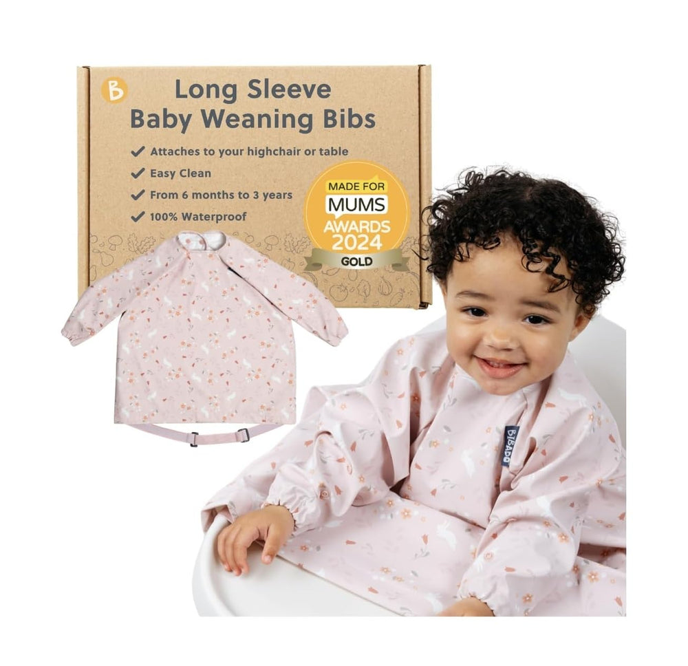 BIBaDO long sleeve bib highchair-fit keeps baby clean during meals