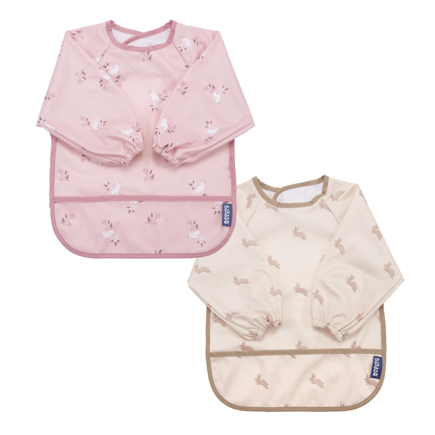Bibado mess-proof baby bib 2-pack front view keeps outfits clean during meals