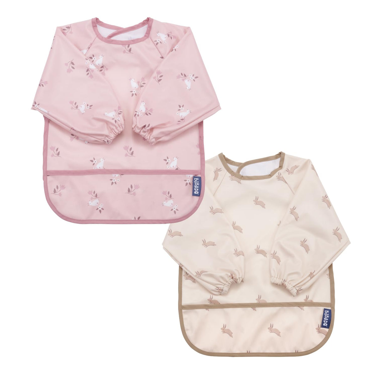 Bibado mess-proof baby bib 2-pack front view keeps outfits clean during meals