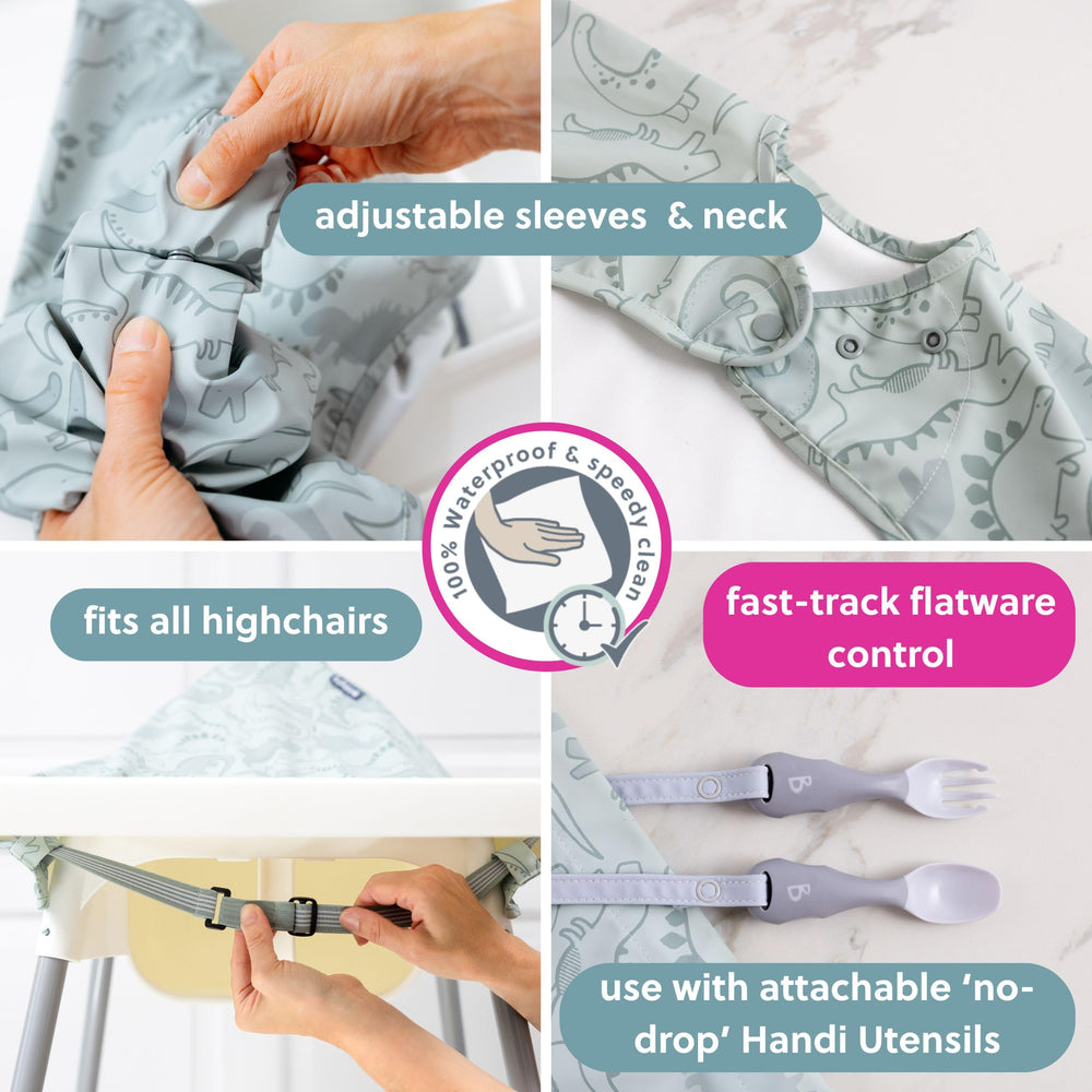 BIBaDO waterproof material close-up highlights easy wipe-clean after messy sessions.