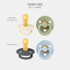 BIBS Colour Soother round-nipple closeup highlighting natural feel and latex material
