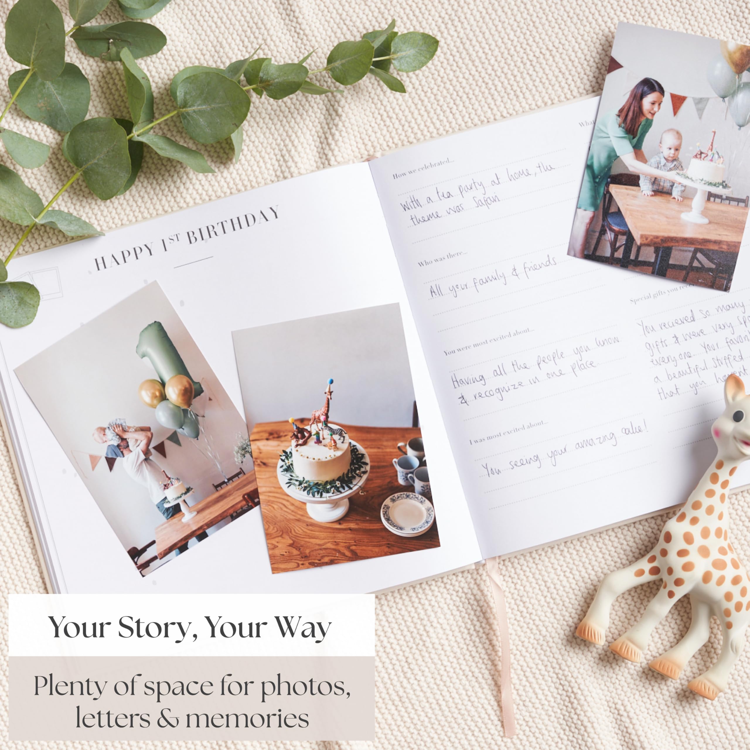 Bibi & Beau memory book storage pocket for keepsake mementos and notes.