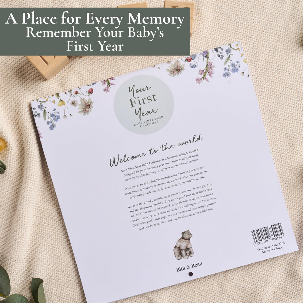 Bibi & Beau keepsake memory calendar, long-term storage for milestones.