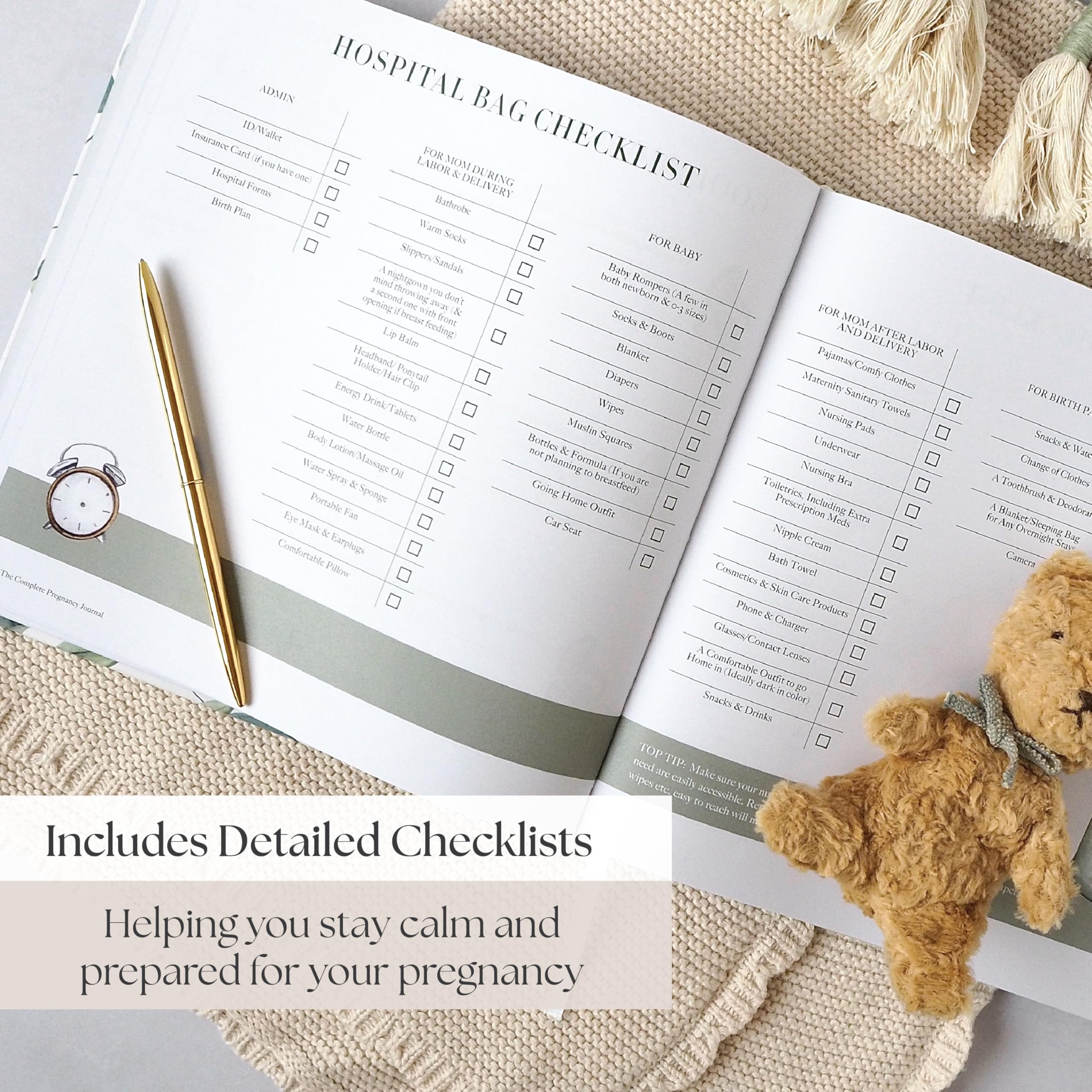 Bibi & Beau Watercolour 40 weeks calendar, helps track progress at a glance.