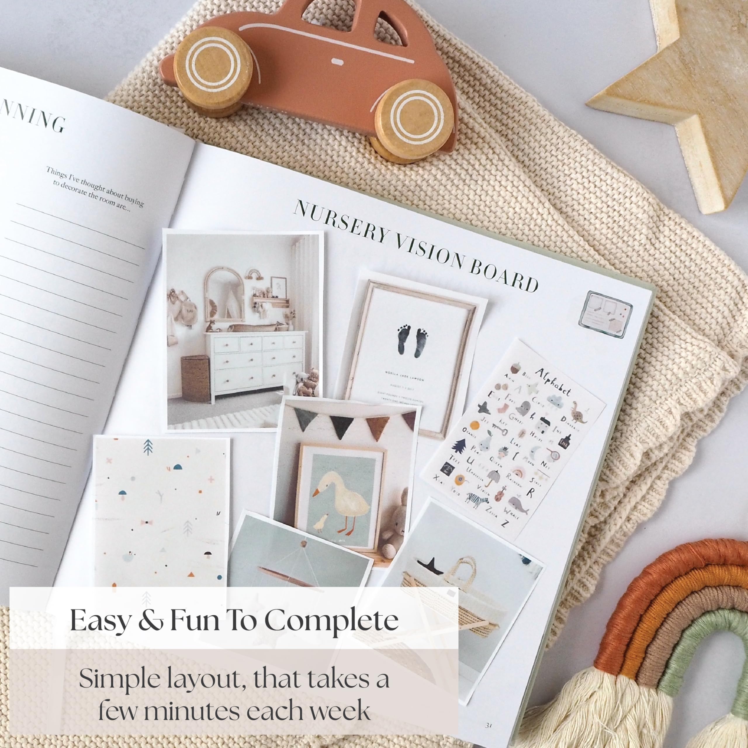 Bibi & Beau Watercolour memory pages, a tactile space for notes and photos.