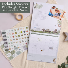 Bibi & Beau woodland design pages, charming unisex memory spreads.