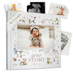 Bibi and Beau woodland memory book cover with gold foil for a premium keepsake.