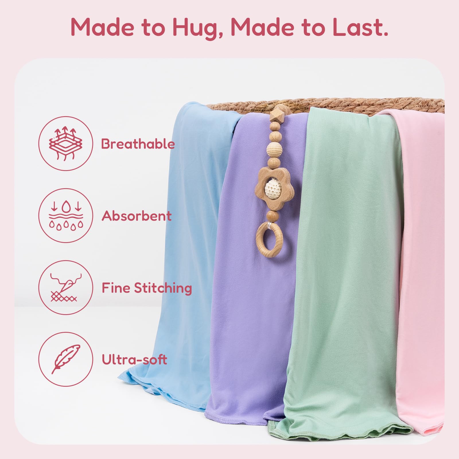 BIBIBLISSBABY 47x47 inch swaddle size for versatile nursing covers and tummy time