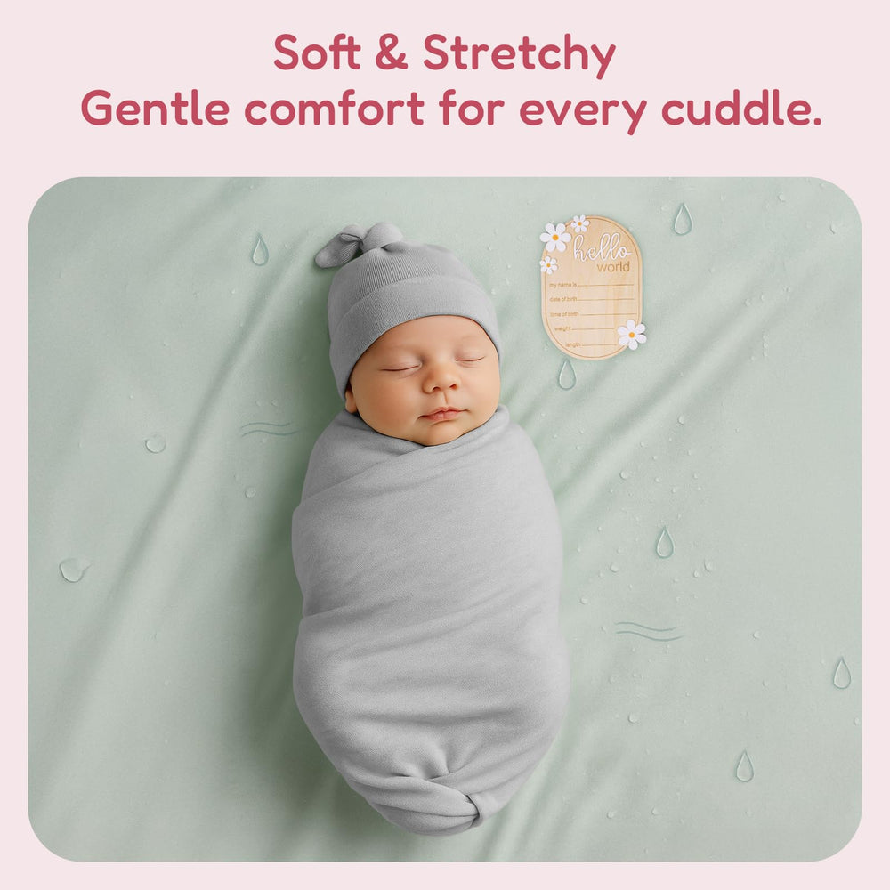 bibiblissbaby gender-neutral swaddle storm—modern, camera-ready for any baby