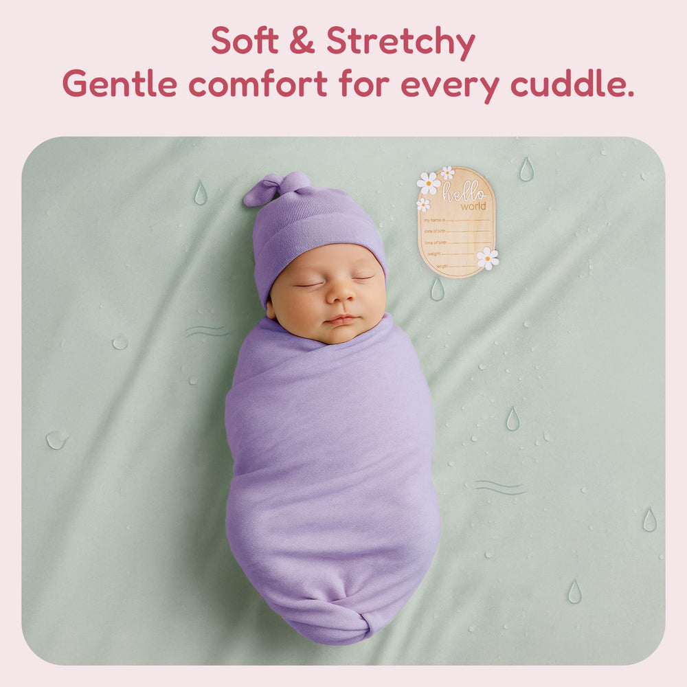 BIBIBLISSBABY gender-neutral swaddle suits all newborns for photo-ready moments