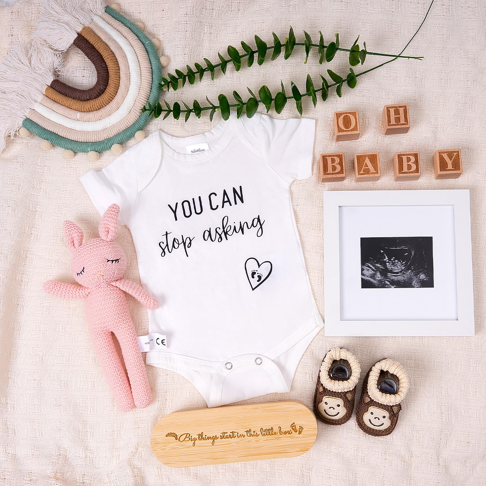 BIBIBLISSBABY pregnancy announcement set baby bodysuit keepsake