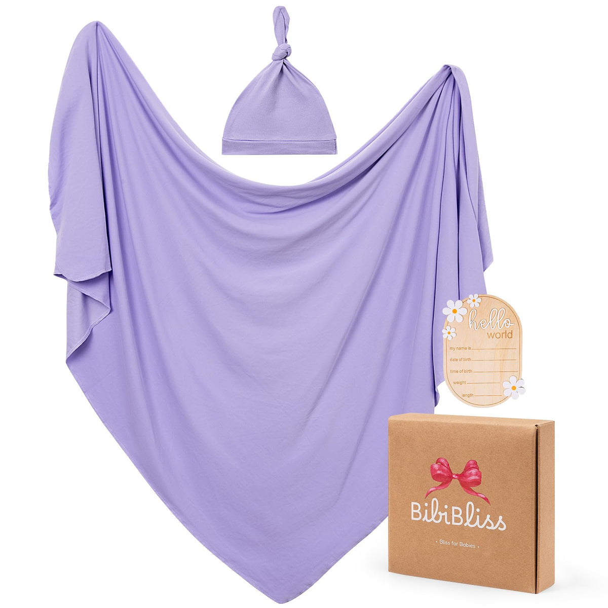 BIBIBLISSBABY stretchy swaddle blanket 47x47 wraps newborns softly for cozy comfort