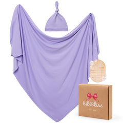 BIBIBLISSBABY stretchy swaddle blanket 47x47 wraps newborns softly for cozy comfort