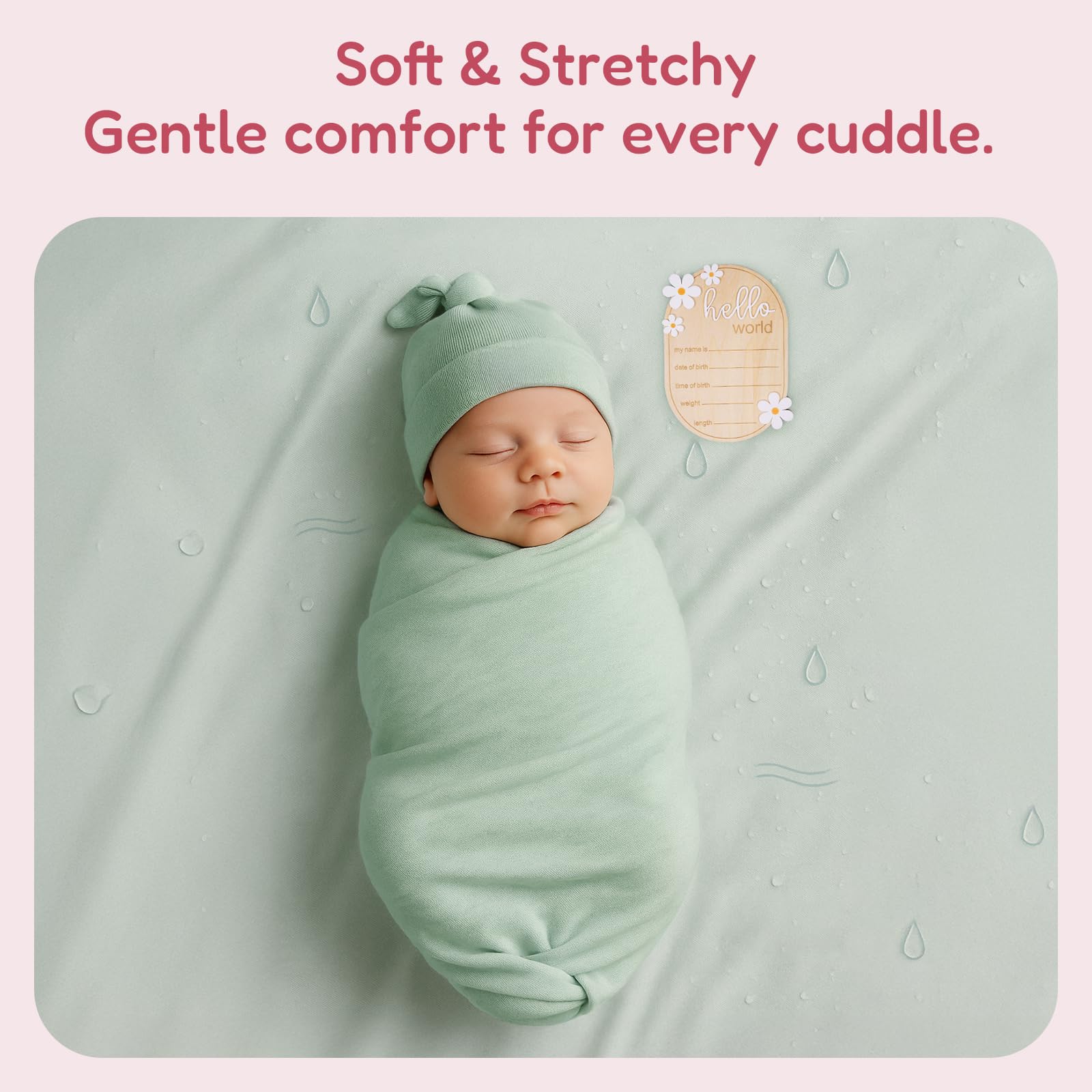 Bibiblissbaby 47x47 sage swaddle blanket used for versatile wrap and nursing cover