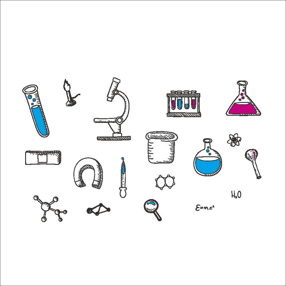 BIBITIME-lab-tools-stickers-decor features element-themed tools for creative science corners.