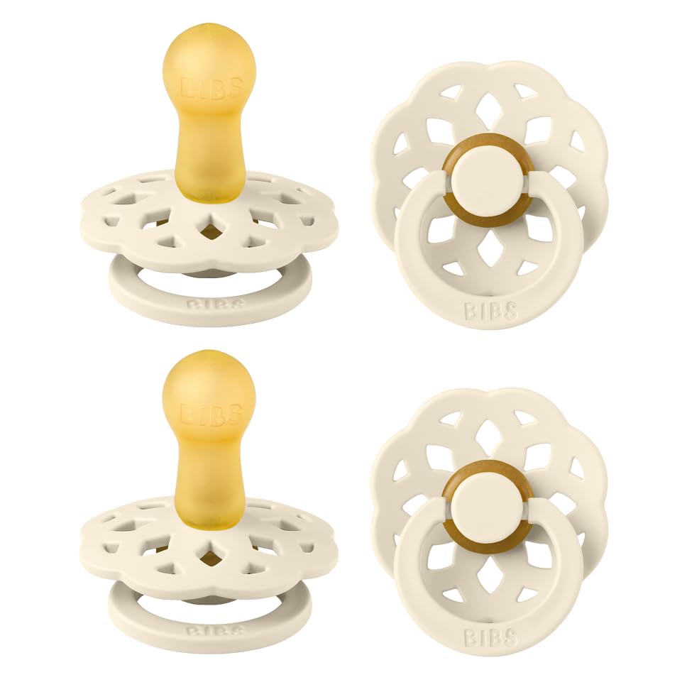BIBS Boheme pacifier ivory round nipple offers gentle soothing for baby