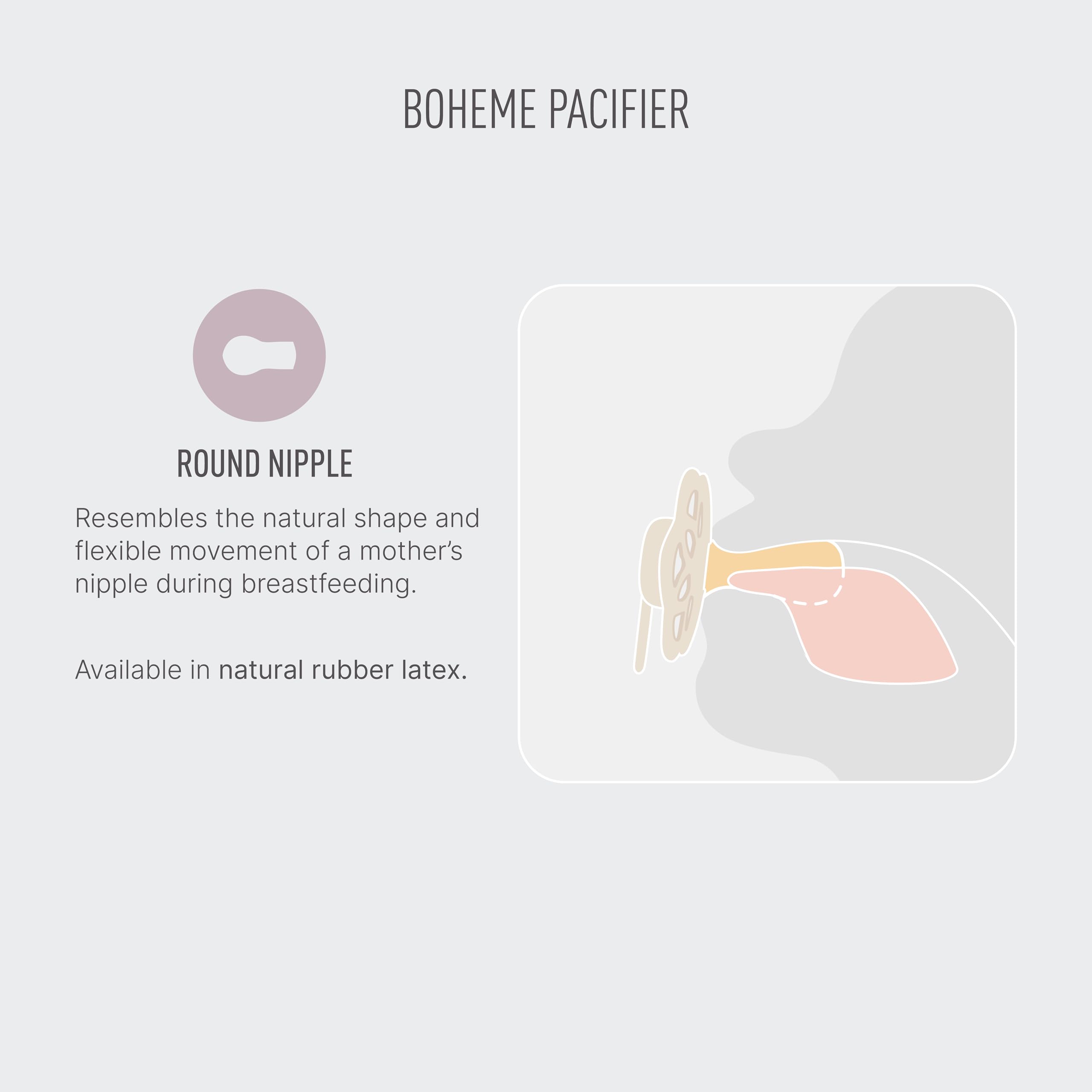 BIBS Boheme pacifier made in Denmark reflects Danish design and quality.