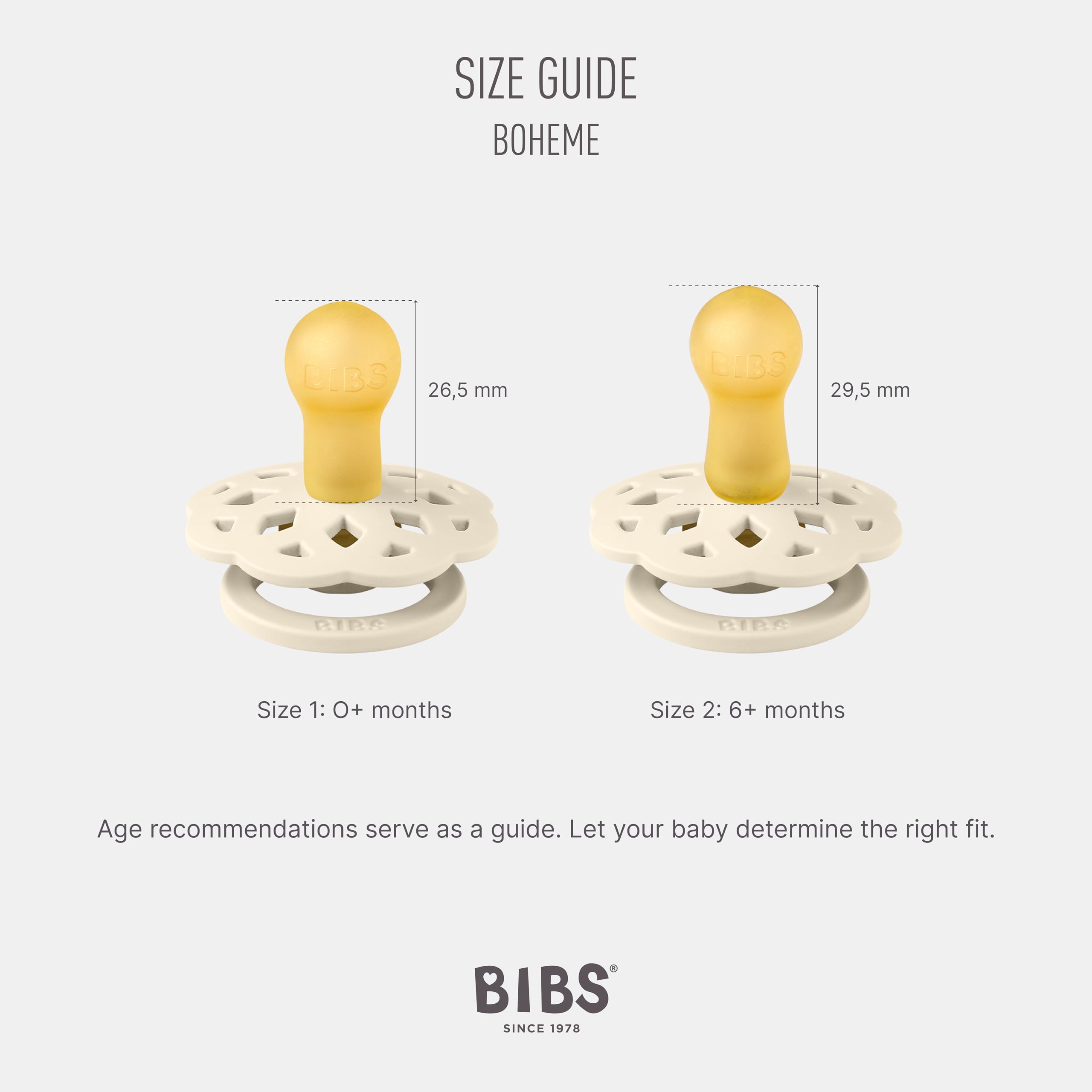 BIBS Boheme Vanilla Pine 2-pack side view suitable as a thoughtful baby gift