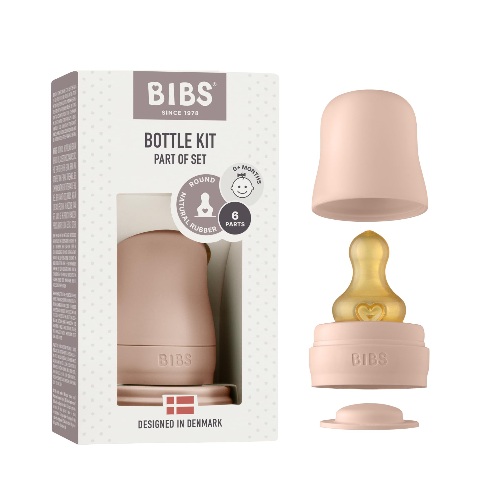 BIBS Bottle Kit Blush packaging showing color coordinated kit setup for easy use