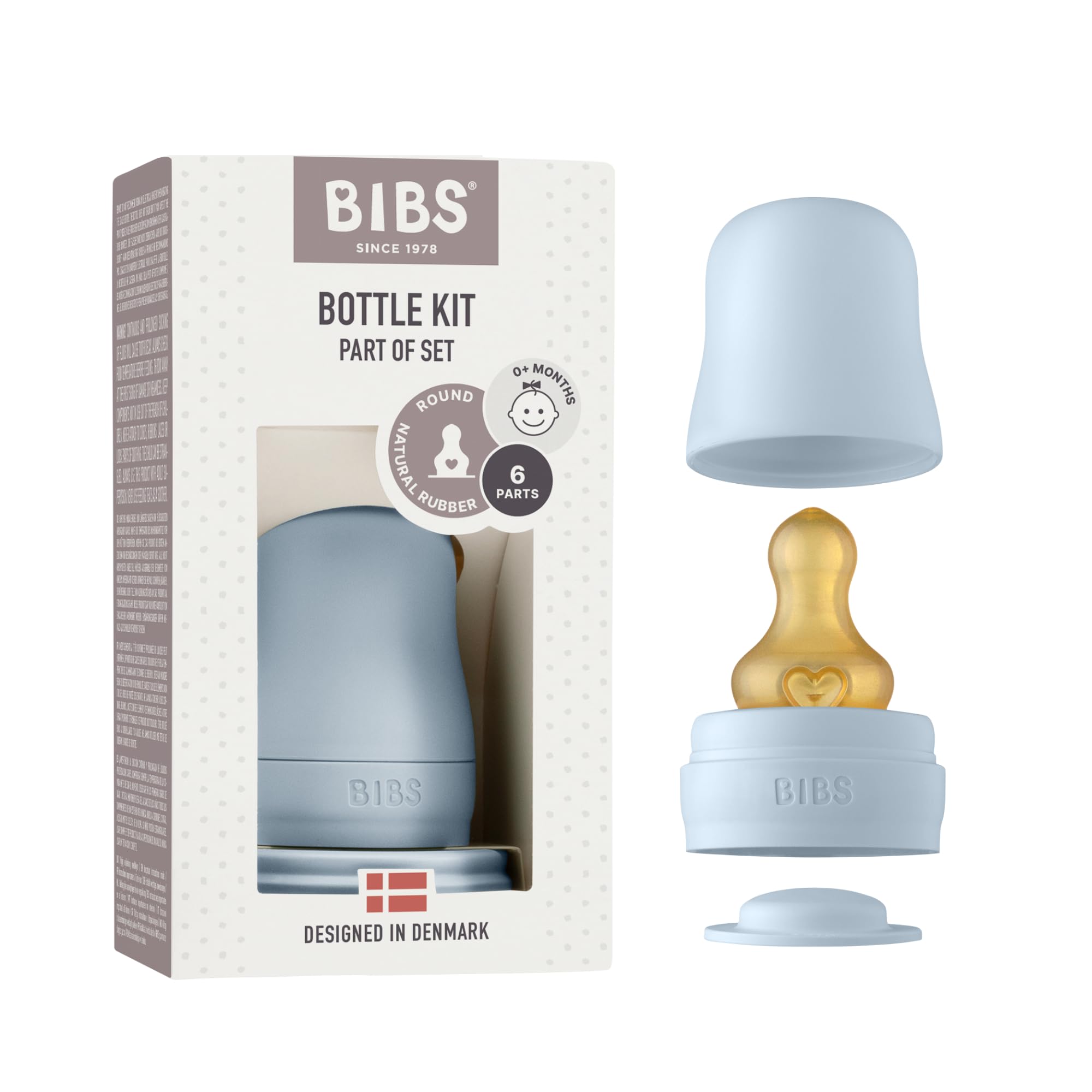 BIBS Bottle Kit round nipple closeup showing slow-flow design for gentle feeds.