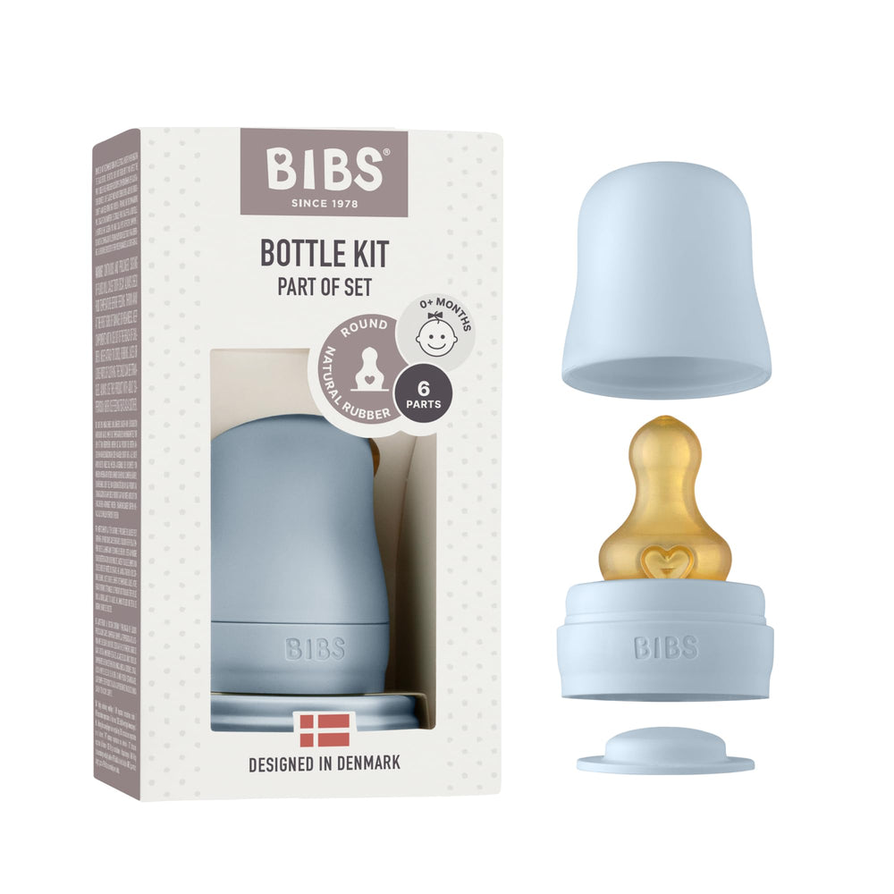 BIBS Bottle Kit round nipple closeup showing slow-flow design for gentle feeds.