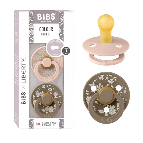 BIBS Colour Liberty soother Capel Blush two-pack, front view, natural soothing option