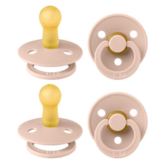 BIBS Colour pacifier pack blush shield and nipple for soothing calm.