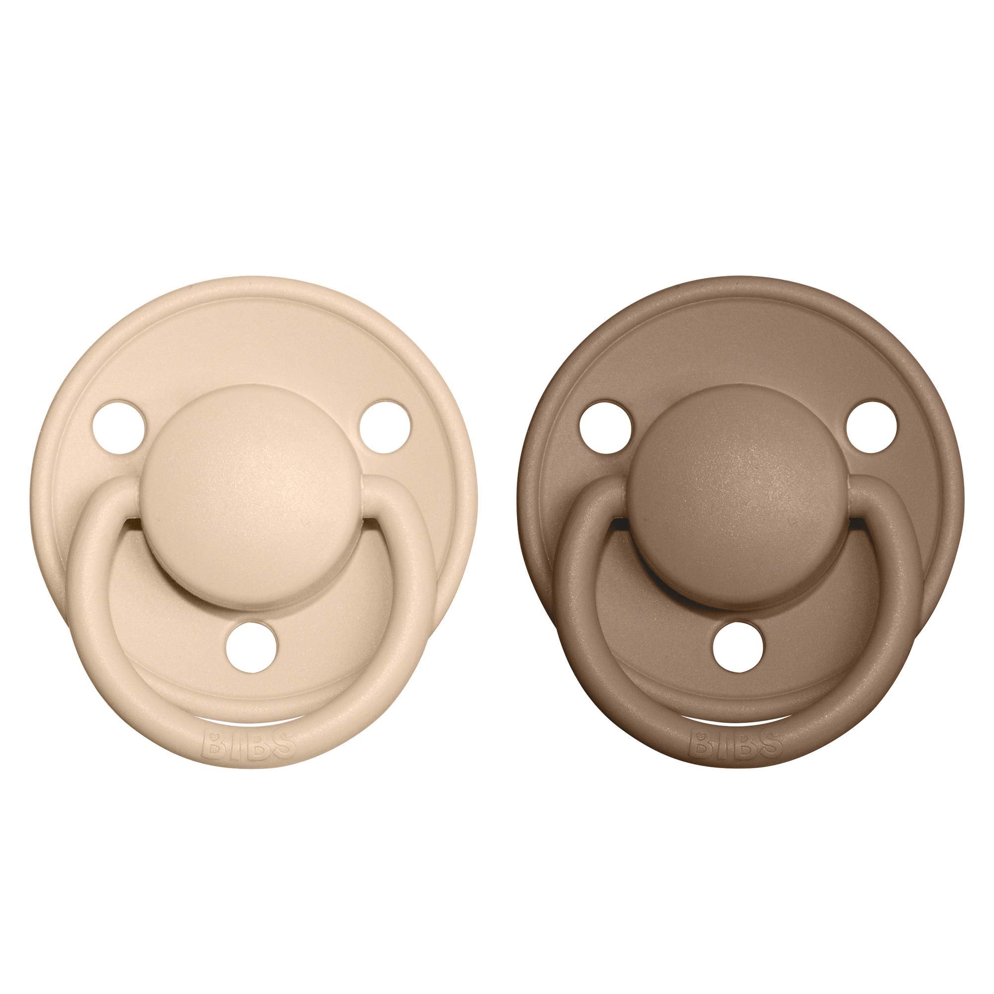 BIBS De Lux dark oak pacifier nipple close-up, showcasing durable design.