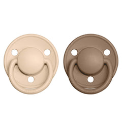 BIBS De Lux dark oak pacifier nipple close-up, showcasing durable design.