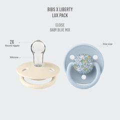 BIBS De Lux Liberty round-nipple silicone pacifier close-up soothing baby comfort