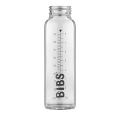 BIBS Glass Bottle 225ml cap-on view shows secure cap for on-the-go feeding