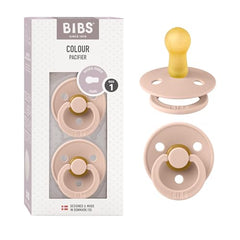 BIBS pacifier blush pack-of-2 shown for newborn comfort.