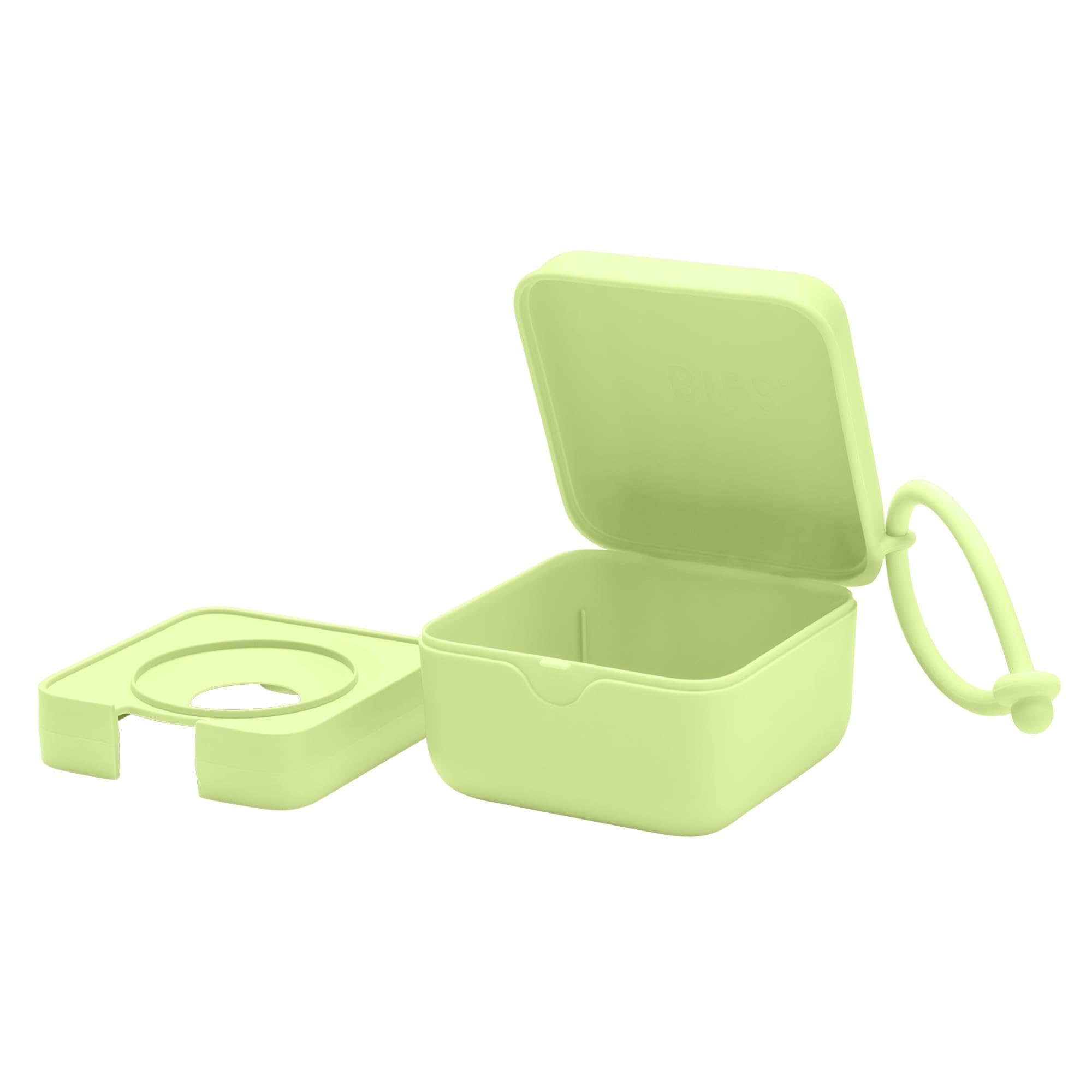 BIBS pacifier box holds up to three pacifiers with insert