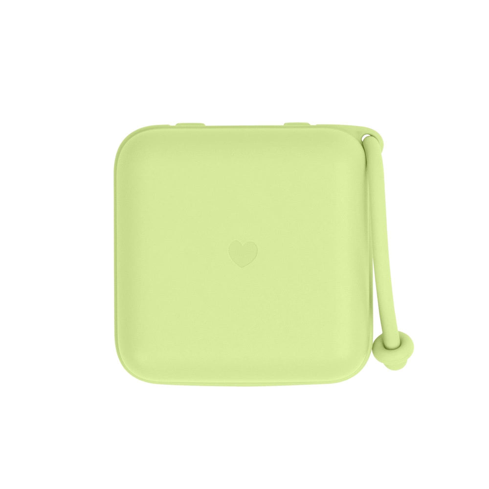 BIBS pacifier box in matcha shows safe Danish design