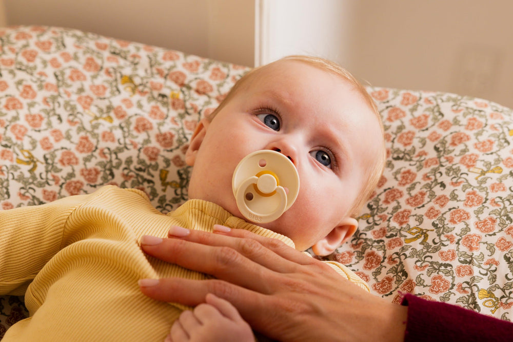 BIBS pacifier BPA-free shell underscores baby-safe materials.