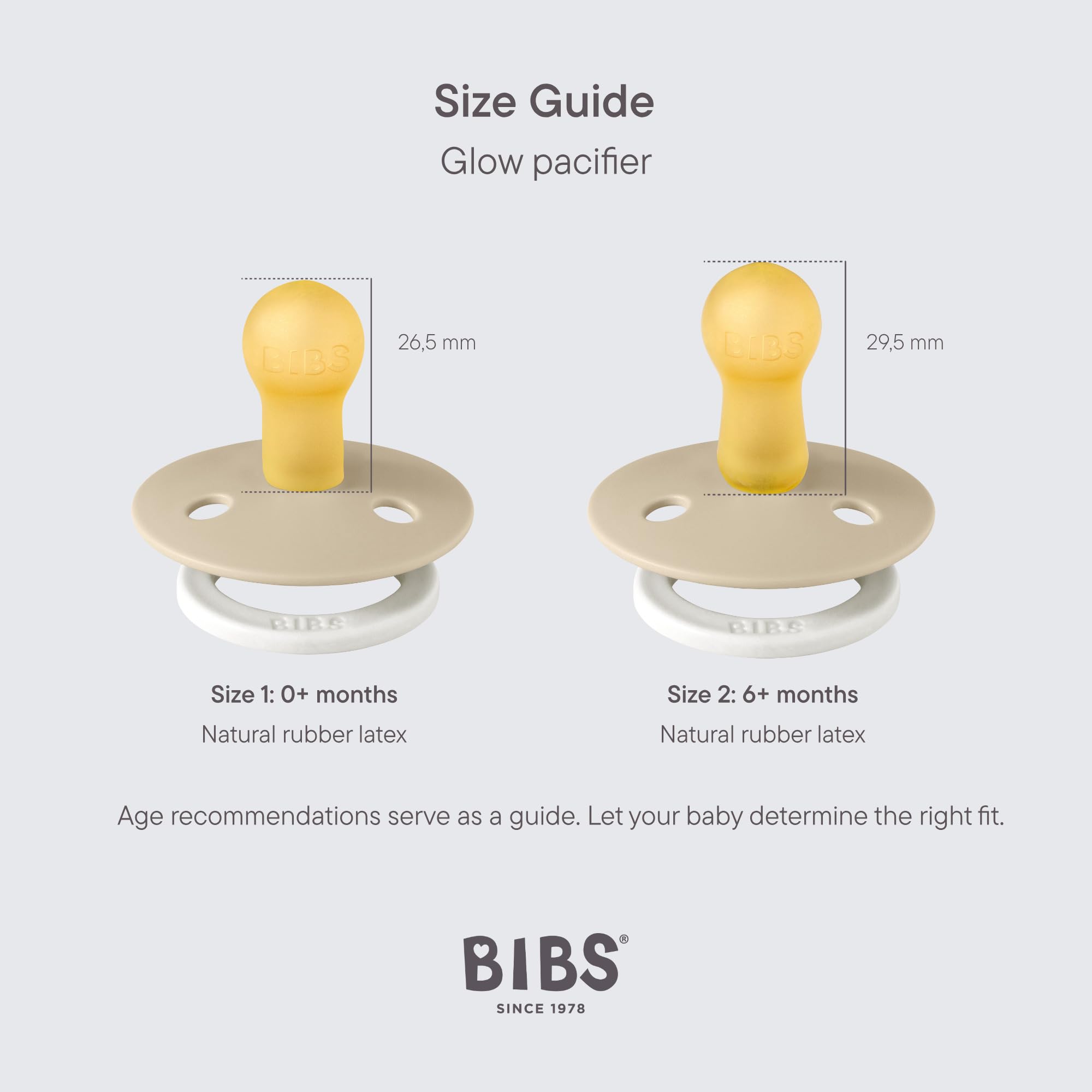 BIBS pacifier close-up showing natural latex texture for gentle soothing