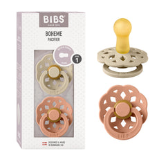 BIBS Boheme pacifier closeup latex nipple for natural soothing.
