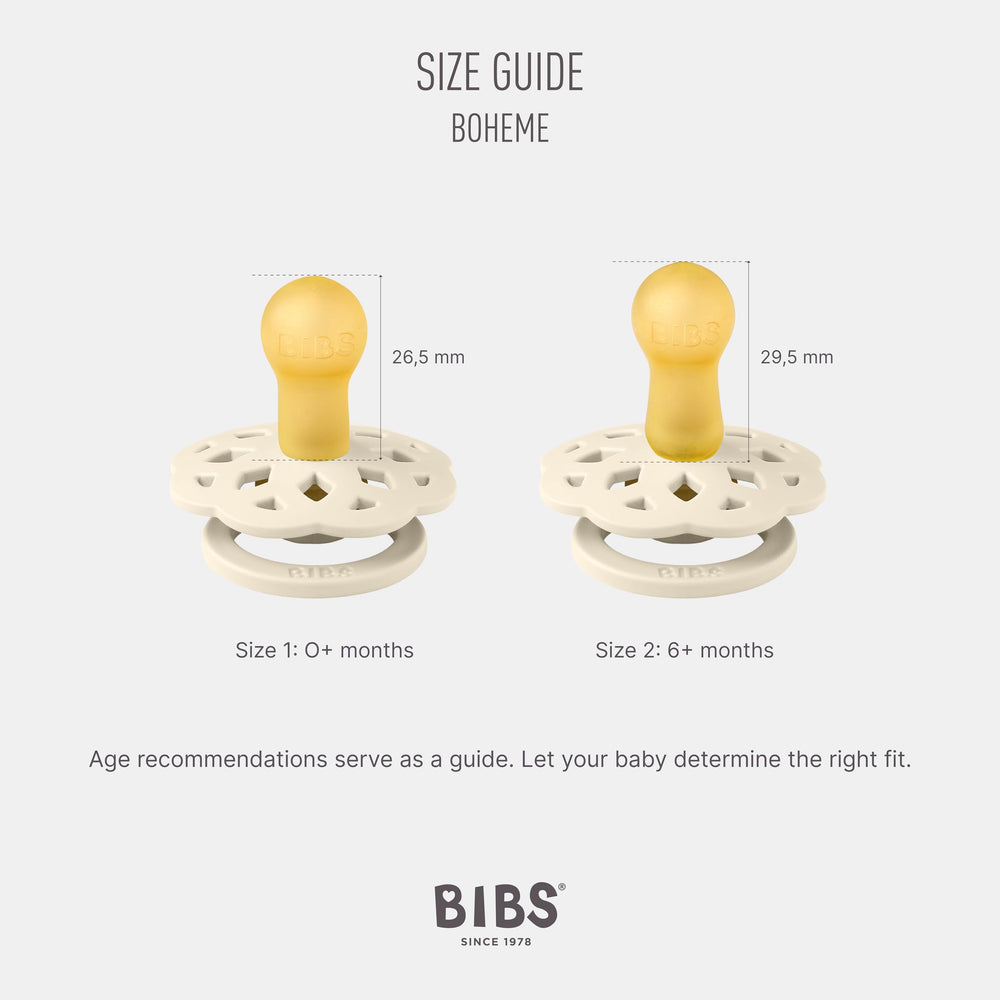 BIBS Pacifiers Boheme Pumpkin color two-pack for easy gifting and soothing.