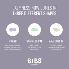 BIBS pacifiers BPA-free Danish design icon highlights safe materials for peace of mind.