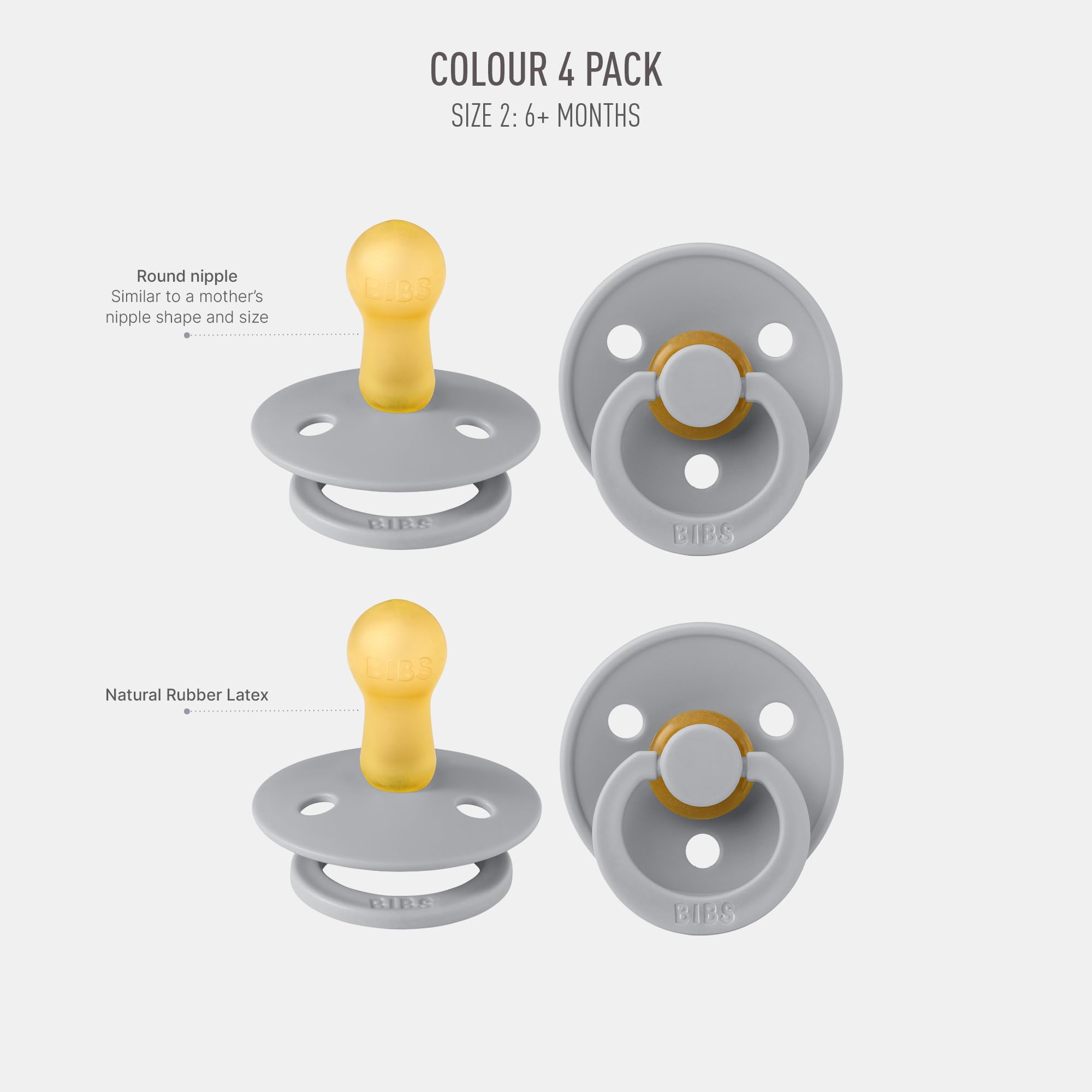 BIBS Cloud nipple close-up showcases natural rubber latex for gentle soothing